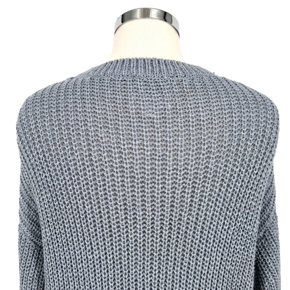 Le Lis V-Neck Knit Button-up Cardigan Sweater Blue Gray Size Small - Picture 7 of 12
